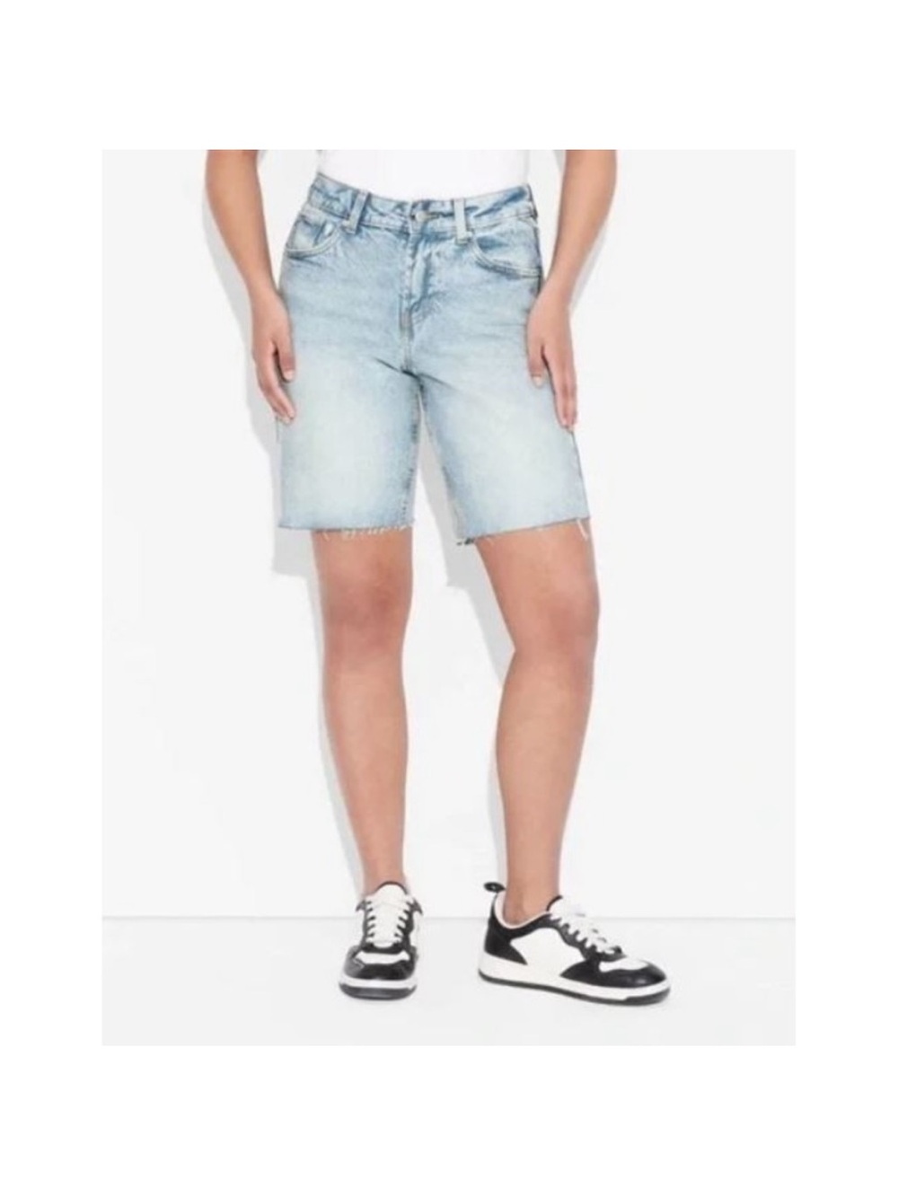 Wild Fable Light Blue Denim Cut Off Shorts Size 10 with long NWT
